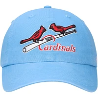 Men's '47 Light Blue St. Louis Cardinals Logo Cooperstown Collection Clean Up Adjustable Hat