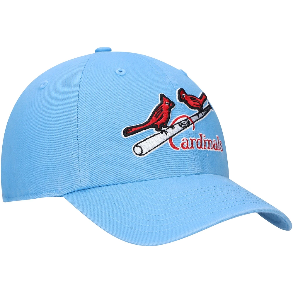 Men's '47 Light Blue St. Louis Cardinals Logo Cooperstown Collection Clean Up Adjustable Hat