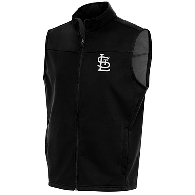 Gilet de golf entièrement zippé à maillons métalliques St. Louis Cardinals Antigua Black pour homme