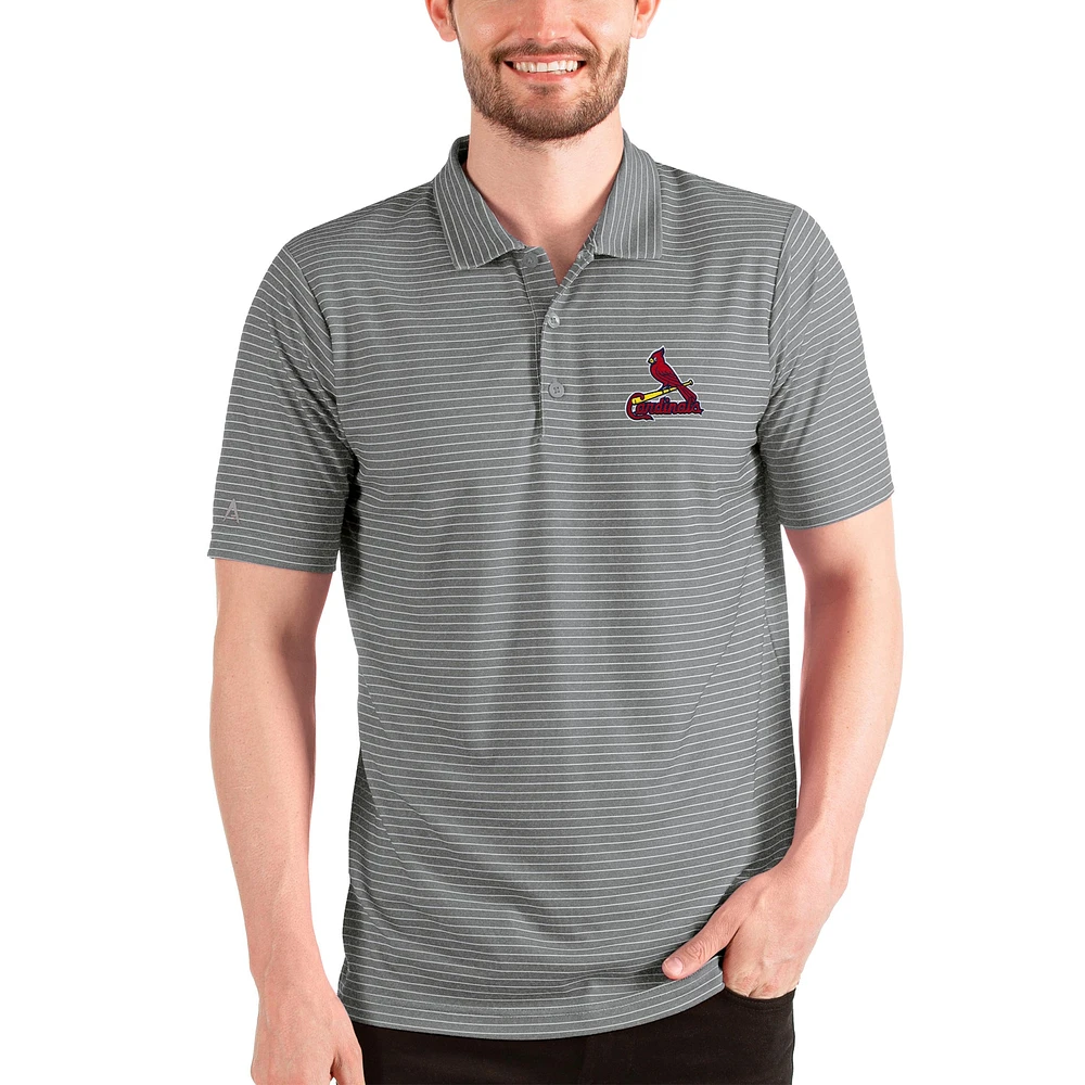 Men's Antigua Heathered Gray/White St. Louis Cardinals Esteem Polo