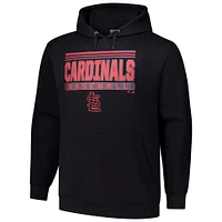 Men's  Black St. Louis Cardinals Stack Fleece Pullover Hoodie