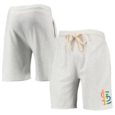 Concepts Sport Oatmeal St. Louis Cardinals Mainstream Logo Terry Tri-Blend Short pour homme