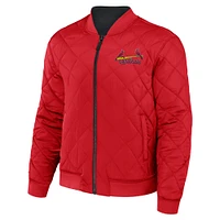 Men's Darius Rucker Collection by Fanatics Black/Red St. Louis Cardinals Reversible Full-Zip Bomber Jacket