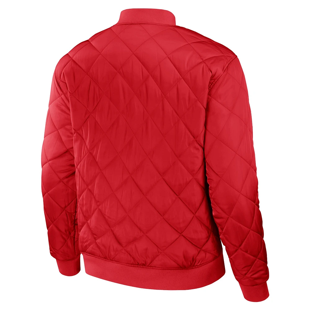 Men's Darius Rucker Collection by Fanatics Black/Red St. Louis Cardinals Reversible Full-Zip Bomber Jacket