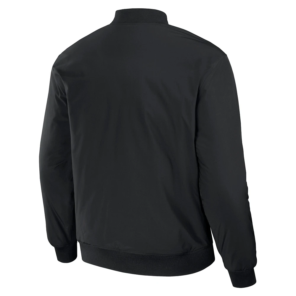 Men's Darius Rucker Collection by Fanatics Black/Red St. Louis Cardinals Reversible Full-Zip Bomber Jacket