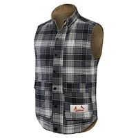 Men's Darius Rucker Collection by Fanatics Tan/Charcoal St. Louis Cardinals Reversible Canvas & Plaid Patch Full-Zip Vest