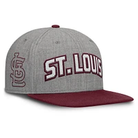 Casquette Snapback en feutre à point de chaînette Fanatics gris/marron pour homme des Cardinals de St. Louis Elements