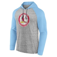 Men's Fanatics  Gray St. Louis Cardinals Single Play Speckled Lightweight Pullover Hoodie