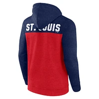 Men's Fanatics Heathered Red/Heathered Navy St. Louis Cardinals Blown Away Full-Zip Hoodie