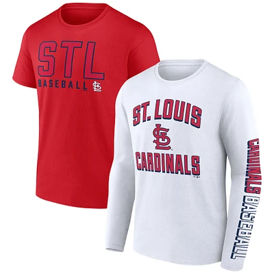 Ensemble de deux t-shirts combo fanatiques pour hommes, rouge/blanc