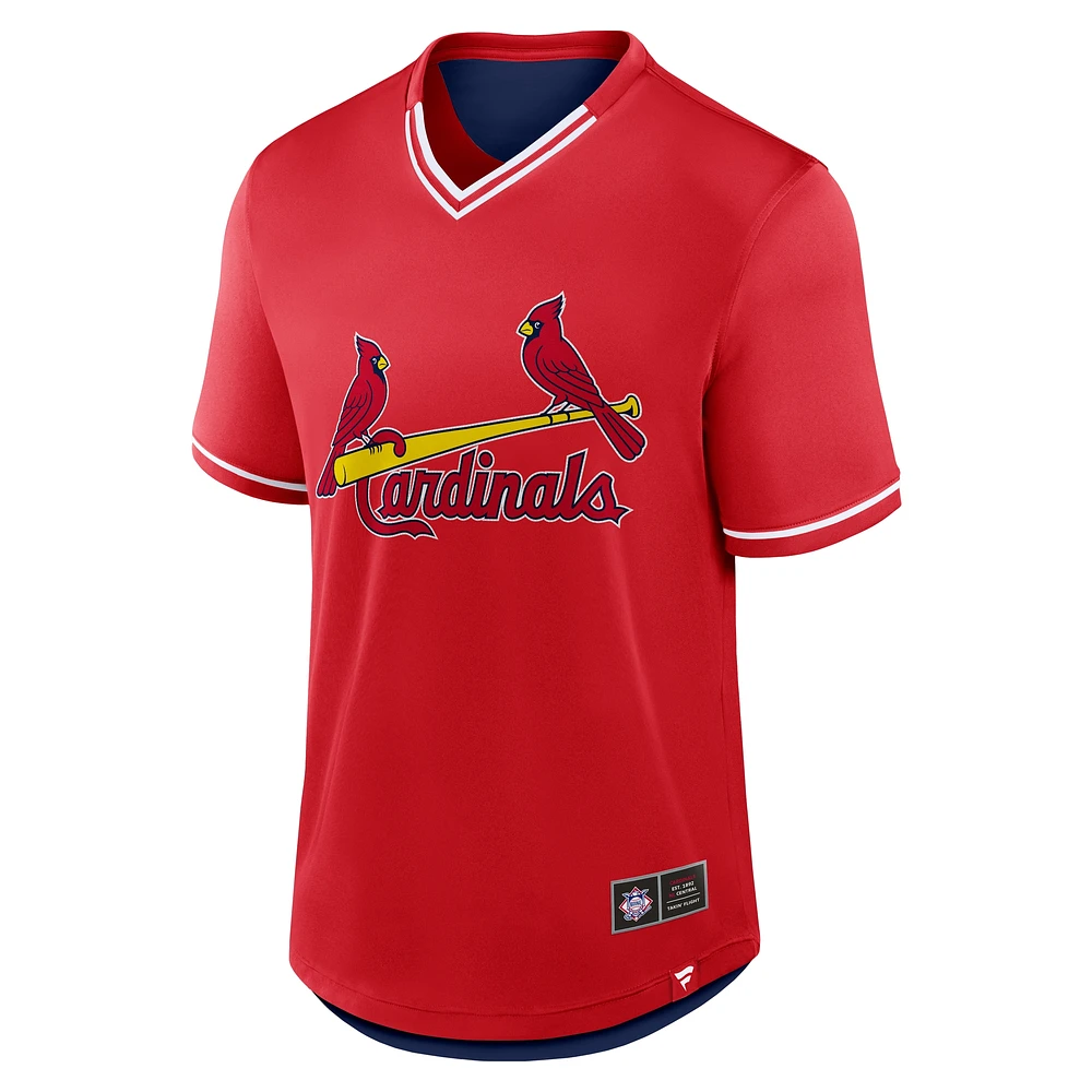 Men's Fanatics  Red St. Louis Cardinals Fantastic Finish V-Neck Fashion T-Shirt