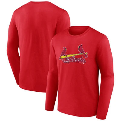 T-shirt à manches longues pour homme avec logo officiel des Cardinals de St. Louis Fanatics Red