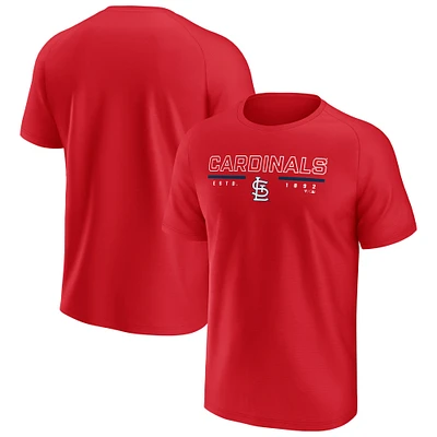 T-shirt raglan rouge fanatiques pour hommes des Cardinals de Saint-Louis