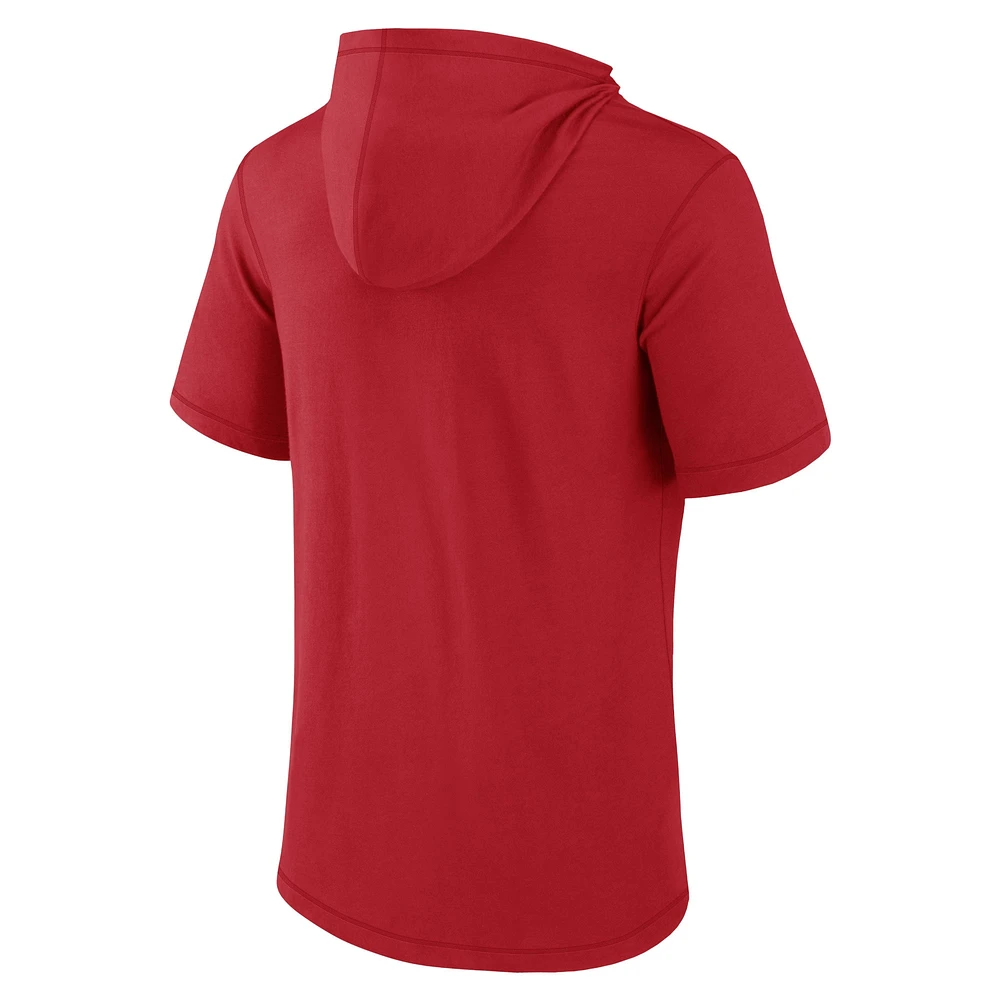 Men's Fanatics Red St. Louis Cardinals Short Sleeve Hoodie T-Shirt