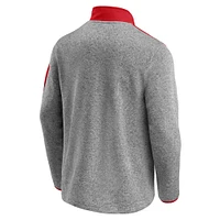 Men's Heathered Gray/Red St. Louis Cardinals Clutch Gene Fleece Half-Zip Jacket