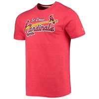 Men's Homage Heather Red St. Louis Cardinals Hand-Drawn Logo Tri-Blend T-Shirt