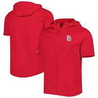 Men's Levelwear Red St. Louis Cardinals Recruit Full-Zip Short Sleeve Hoodie
