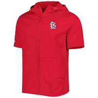 Men's Levelwear Red St. Louis Cardinals Recruit Full-Zip Short Sleeve Hoodie