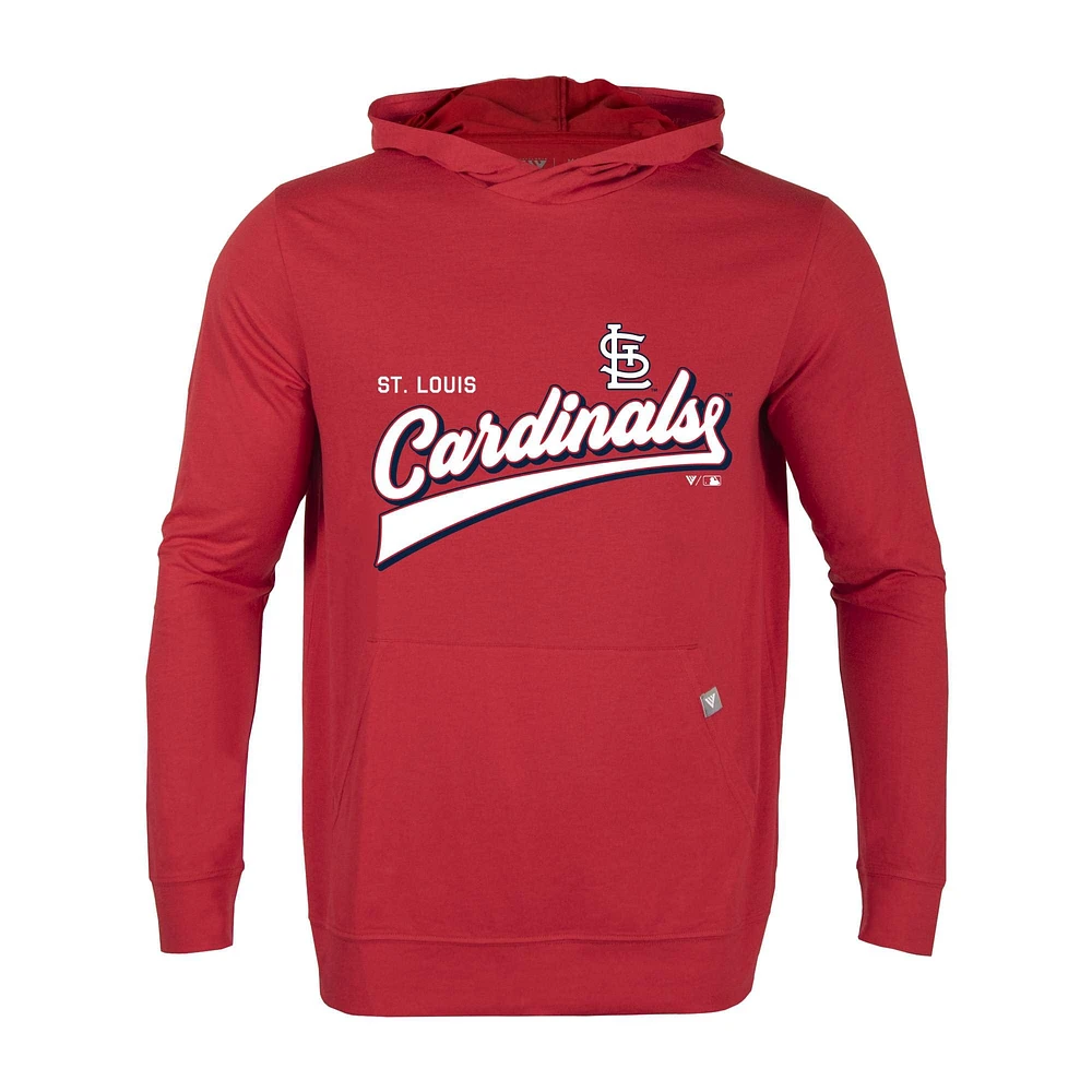Men's Levelwear Red St. Louis Cardinals Relay Vintage Team 2.0 Pullover Hoodie