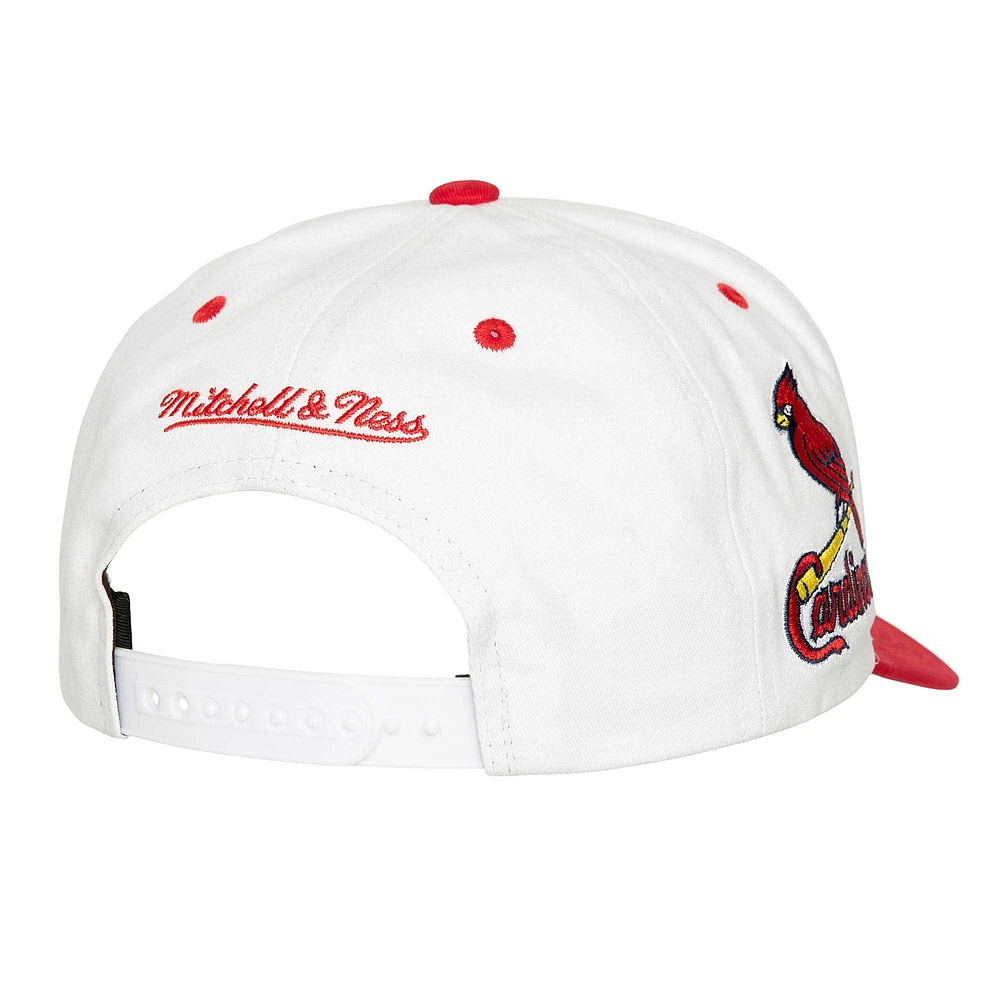 Men's Mitchell & Ness White St. Louis Cardinals Cooperstown Collection Tail Sweep Pro Snapback Hat