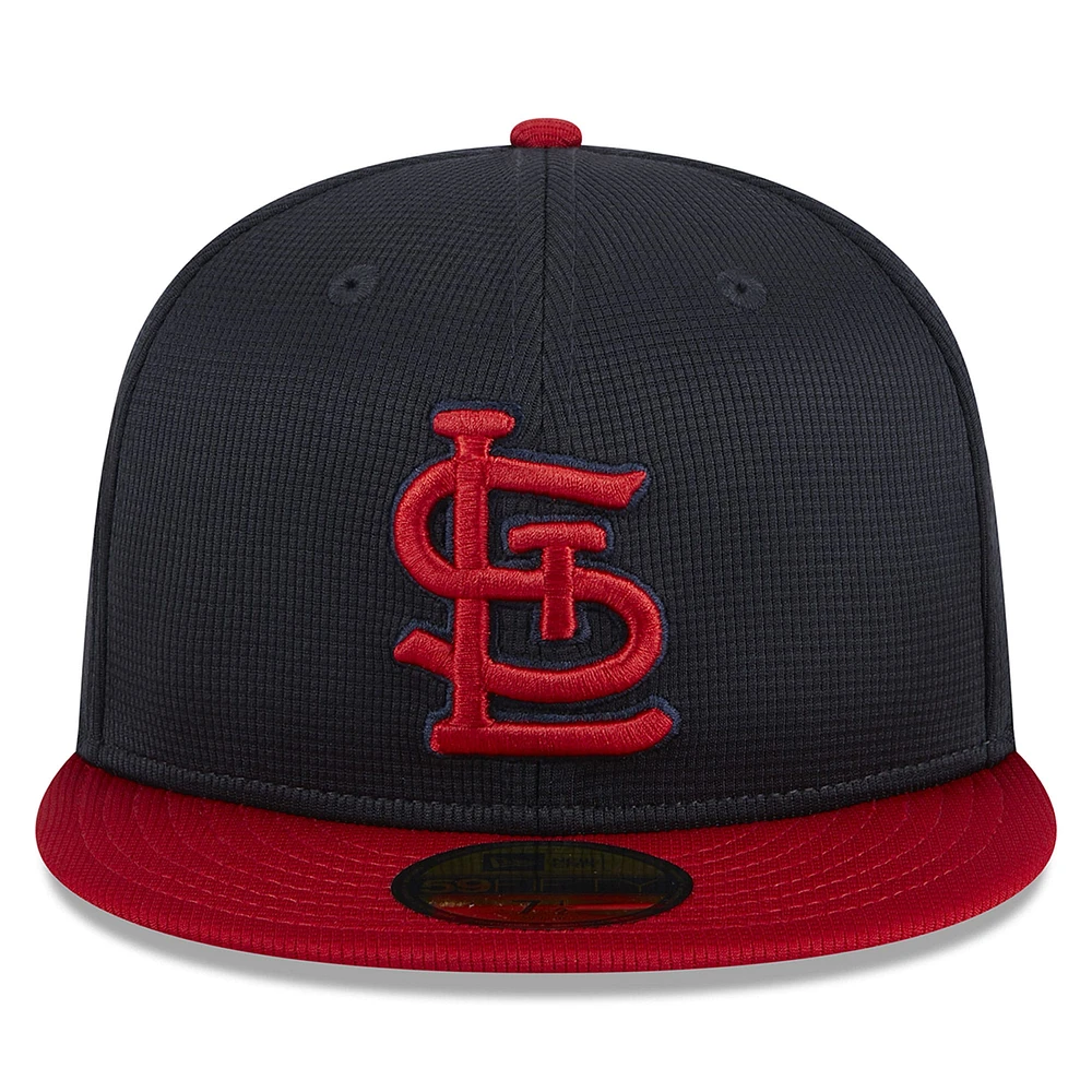 Men's New Era  Navy St. Louis Cardinals 2025 Batting Practice 59FIFTY Fitted Hat