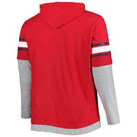 Men's New Era Red St. Louis Cardinals Big & Tall Twofer Pullover Hoodie
