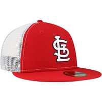 Men's New Era Red St. Louis Cardinals Team Color 59FIFTY Trucker Fitted Hat