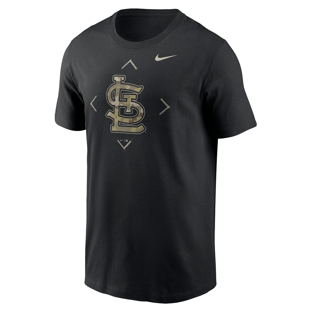 T-shirt à logo camouflage St. Louis Cardinals Nike noir pour homme