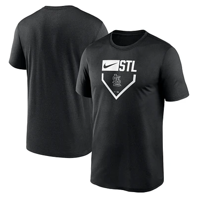 T-shirt Nike noir St. Louis Cardinals Home Plate Icon Legend Performance pour homme