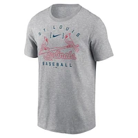 T-shirt Nike Heather Grey St. Louis Cardinals Home Team Athletic Arch pour homme