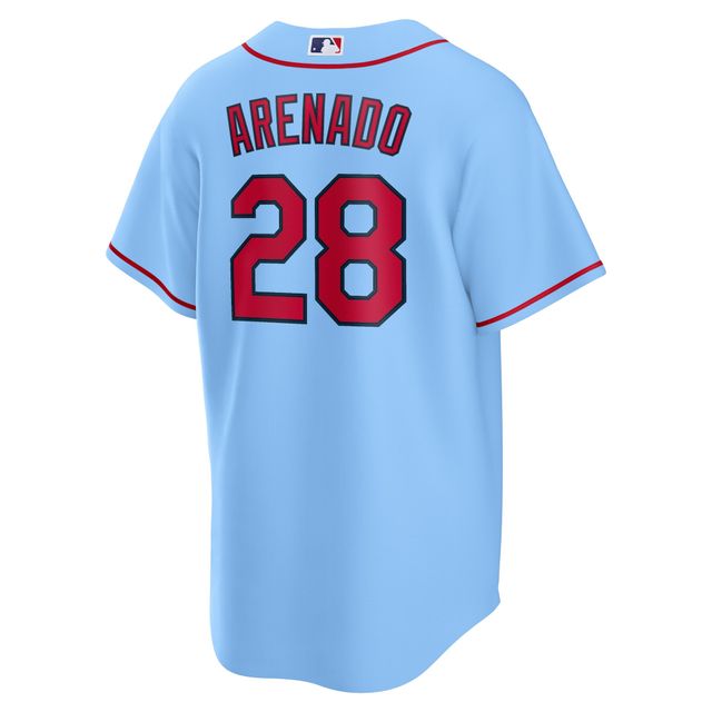 Maillot de joueur officiel alternatif Nike Nolan Arenado bleu clair des Cardinals St. Louis pour homme