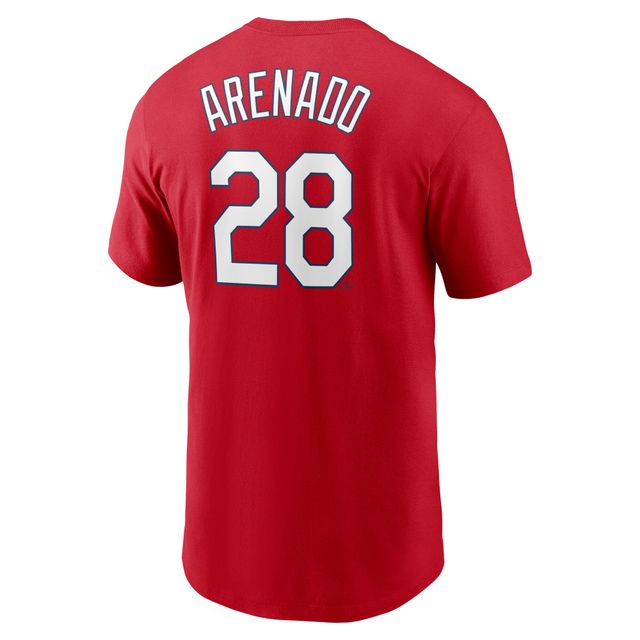 T-shirt Nike Nolan Arenado rouge avec nom et numéro des Cardinals de St. Louis pour hommes
