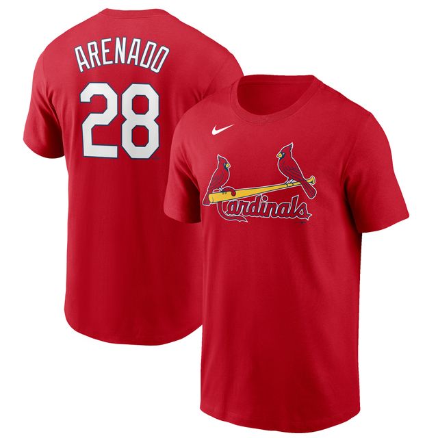 T-shirt Nike Nolan Arenado rouge avec nom et numéro des Cardinals de St. Louis pour hommes