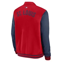 Men's Nike Red/Navy St. Louis Cardinals Authentic Collection Dugout Full-Zip Bomber Jacket