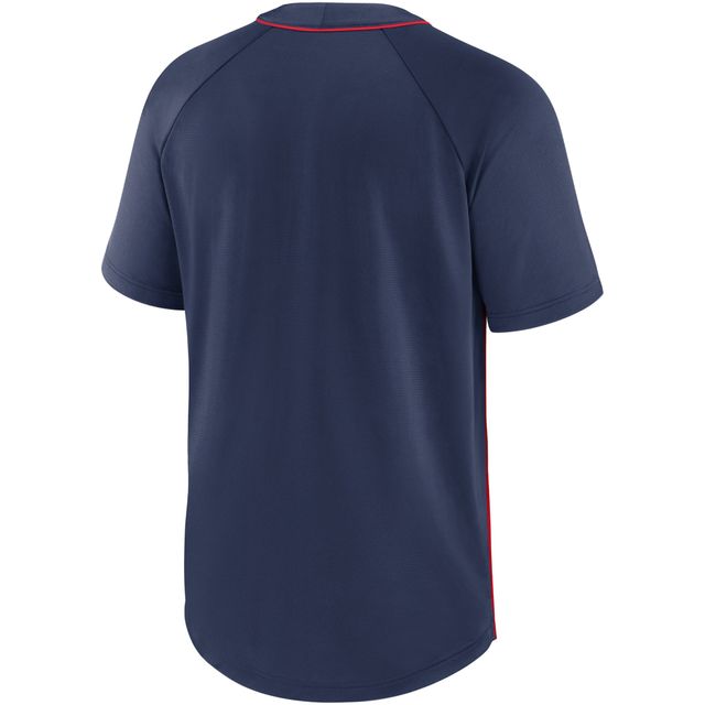 T-shirt à manches raglan Nike pour homme St. Louis Cardinals Performance - rouge/bleu marine Henley