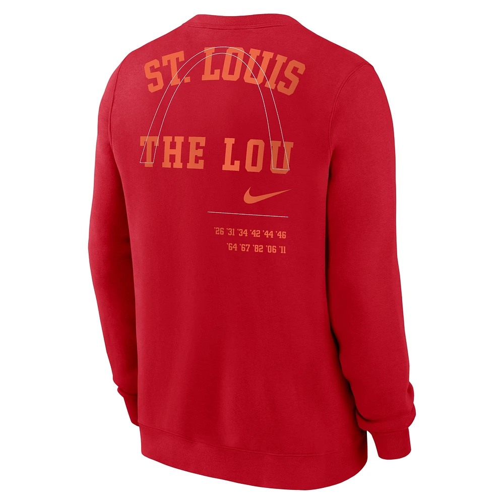 Men's Nike Red St. Louis Cardinals Statement Ball Game Fleece Pullover Sweatshirt