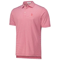Men's Peter Millar Red St. Louis Cardinals Jubilee Stripe Stretch Jersey Polo
