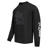 Men's Pro Standard Black St. Louis Cardinals Paint The City Dropped Shoulder Pullover Sweatshirt