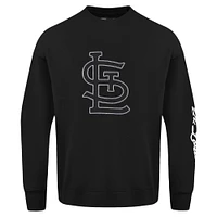 Men's Pro Standard Black St. Louis Cardinals Paint The City Dropped Shoulder Pullover Sweatshirt