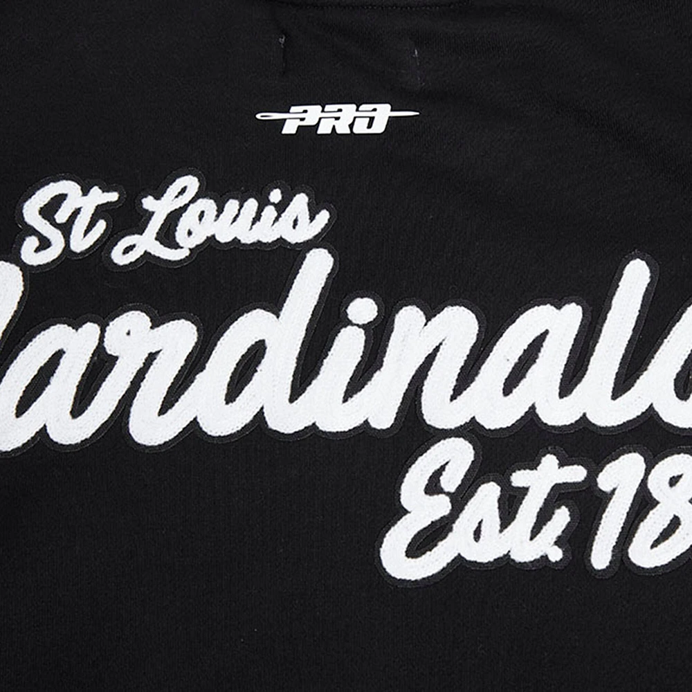 Men's Pro Standard Black St. Louis Cardinals Paint The City Dropped Shoulder Pullover Sweatshirt