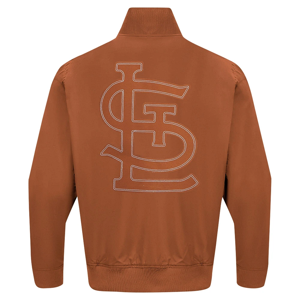 Men's Pro Standard Brown St. Louis Cardinals Paint The City Twill Full-Zip Jacket