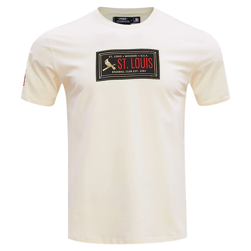 Men's Pro Standard Cream St. Louis Cardinals Club Member Badge T-Shirt
