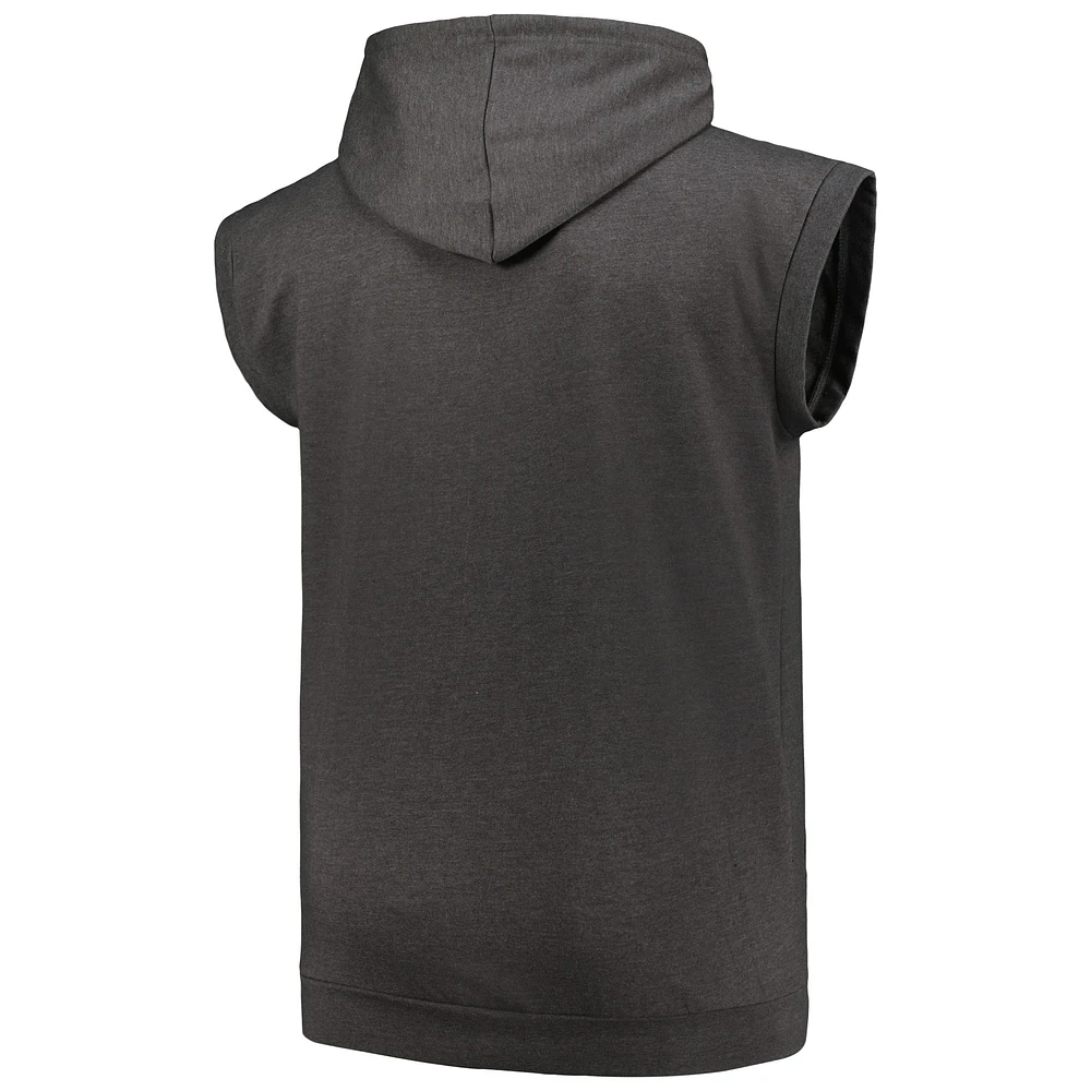Men's Profile Heather Charcoal St. Louis Cardinals Big & Tall Muscle Sleeveless Pullover Hoodie