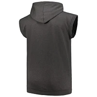 Men's Profile Heather Charcoal St. Louis Cardinals Big & Tall Muscle Sleeveless Pullover Hoodie