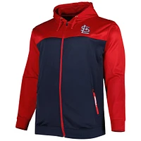 Men's Red/Navy St. Louis Cardinals Big & Tall Yoke Full-Zip Hoodie