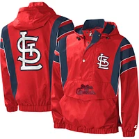 Men's Starter Red St. Louis Cardinals Impact Hoodie Half-Zip Jacket