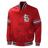 Men's Starter Red St. Louis Cardinals Midfield Satin Full-Snap Varsity Jacket