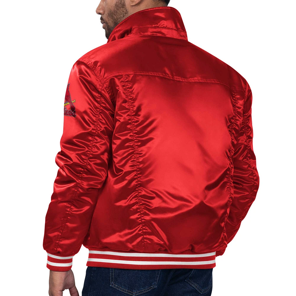 Men's Starter x Levi's Red St. Louis Cardinals Silver Tab Satin Full-Snap Trucker Jacket