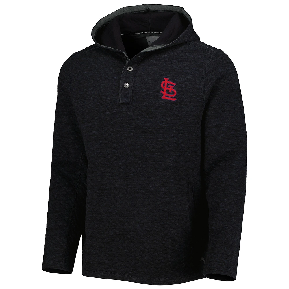 Men's Tommy Bahama Black St. Louis Cardinals Queensland Quilted Hoodie