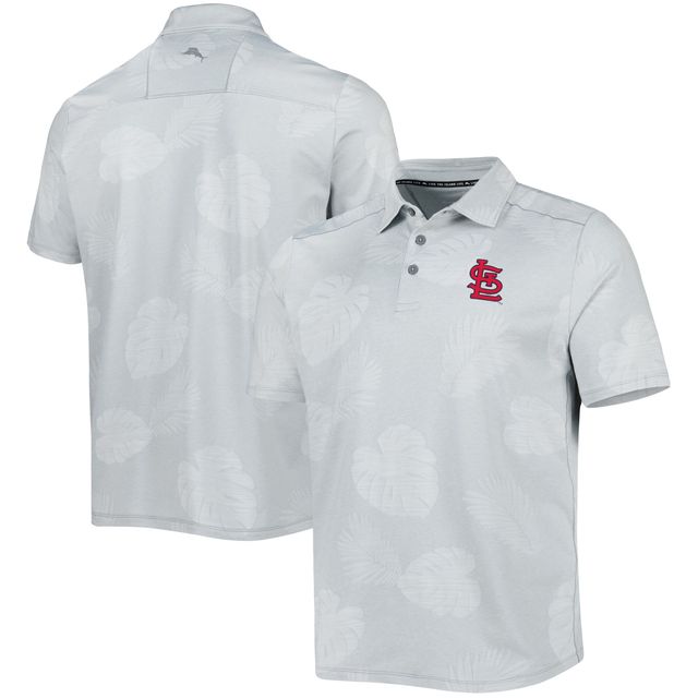Polo pour homme Tommy Bahama Gris Cardinals de Saint-Louis Palm Coast Delray Fond IslandZone Allover